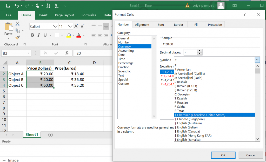 How to Change the Currency in Microsoft Excel? 
