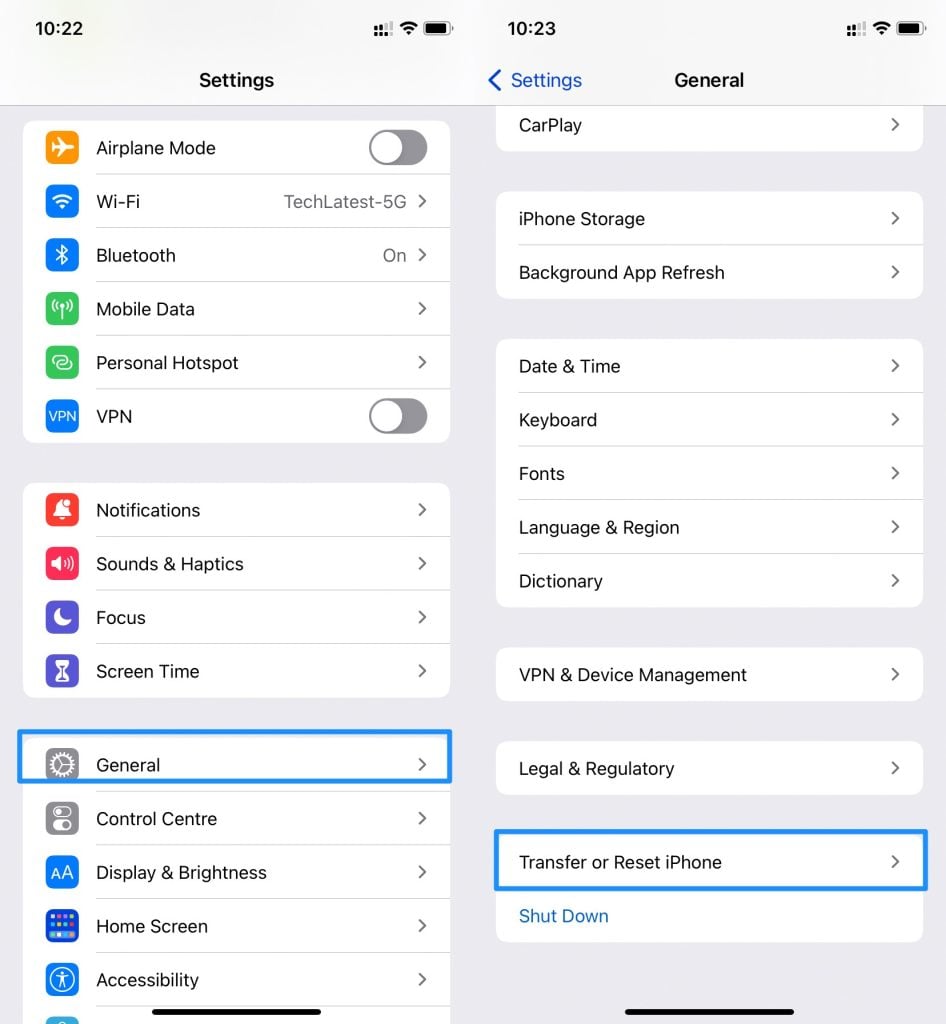Transfer or Reset iPhone - iPhone Keep Dimming