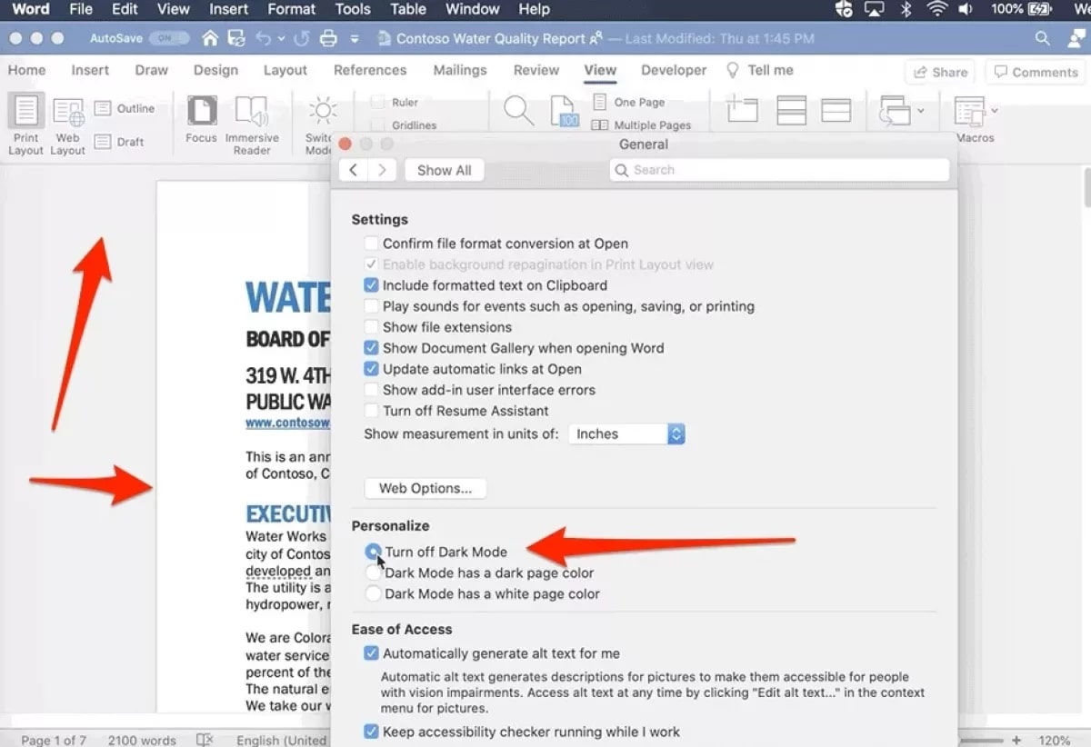 How to Turn Off Dark Mode on Word (Windows and Mac)? TechLatest